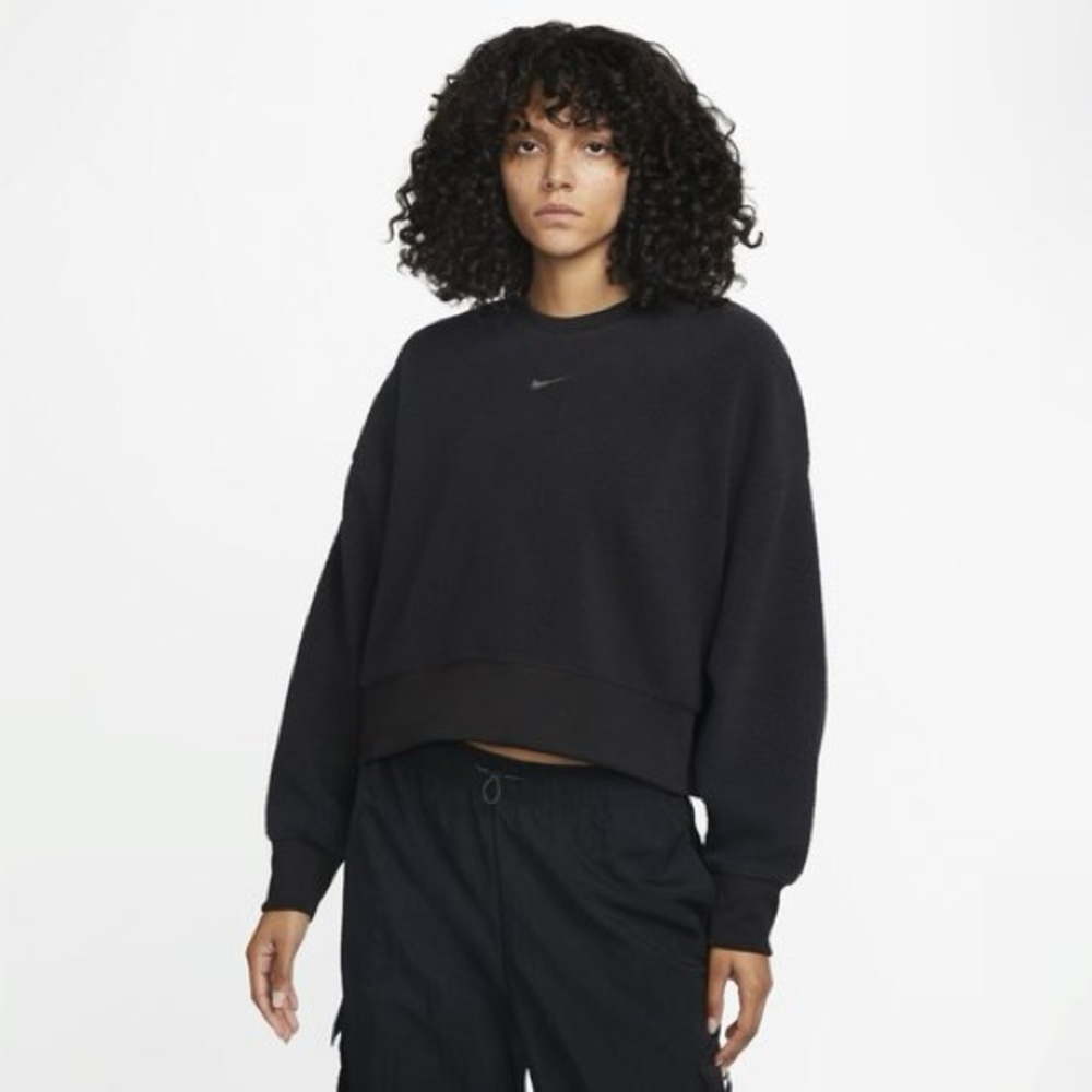 Nike Women's Phoenix Plush Black Sweatshirt